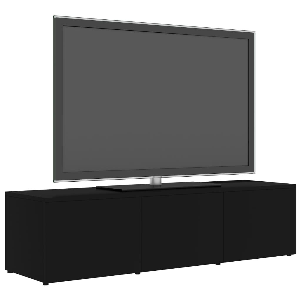 vidaXL TV-taso musta 120x34x30 cm lastulevy hinta ja tiedot | TV-tasot | hobbyhall.fi