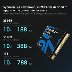 SYONCON SC930 M.2 2230 SSD NVMe PCIe Gen 3.0X4 Sisäinen kiintolevyasema (sisäinen) hinta ja tiedot | Kovalevyt | hobbyhall.fi