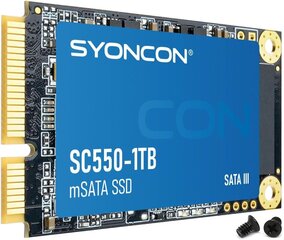 SYONCON SC550 mSATA SSD 1TB TLC 3D NAND Flash SATA III 6Gb/s Sisäinen Solid State Drive hinta ja tiedot | Kovalevyt | hobbyhall.fi