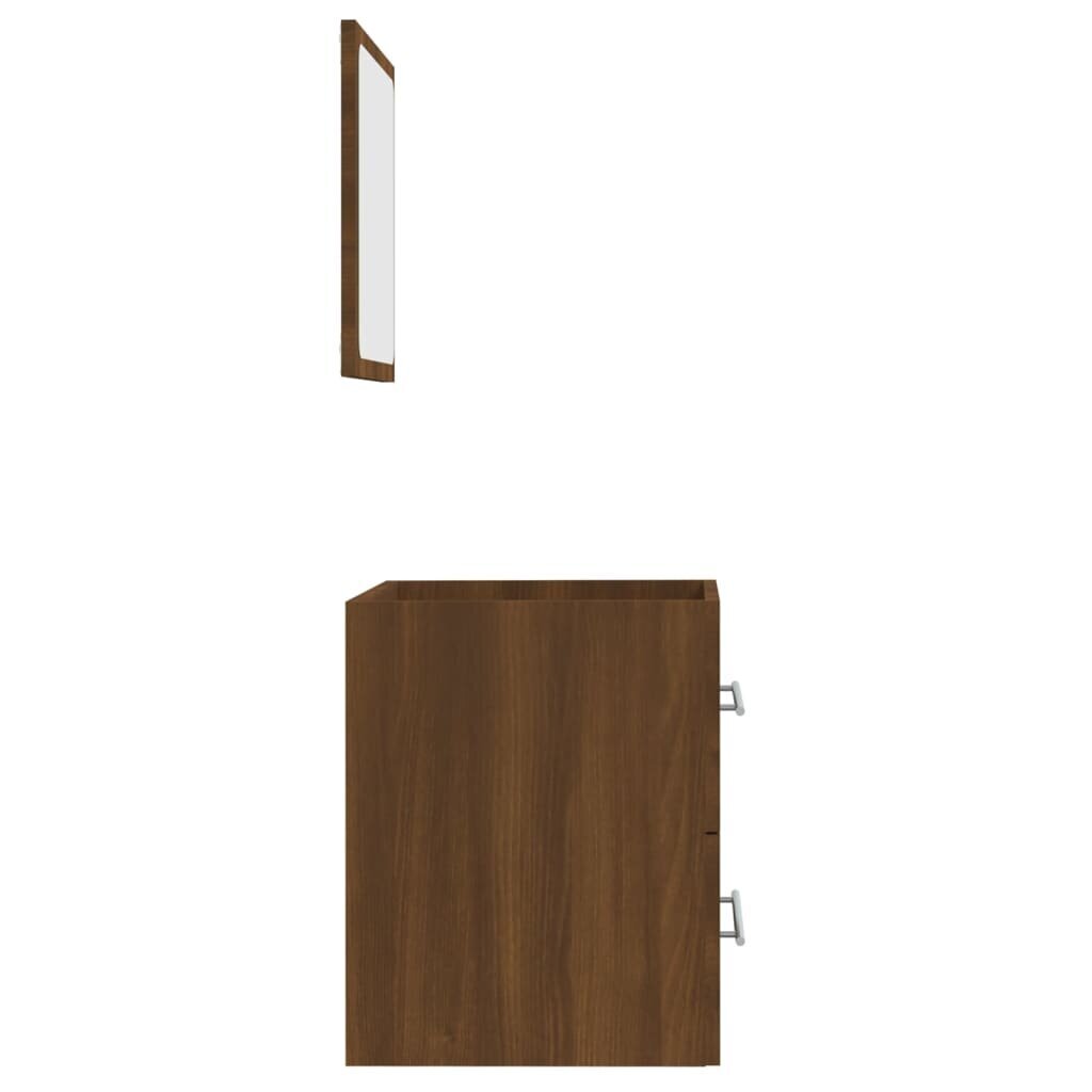 vidaXL Kylpyhuoneen kaappi peilillä ruskea tammi 41x38,5x48 cm hinta ja tiedot | Kylpyhuonekalusteet | hobbyhall.fi
