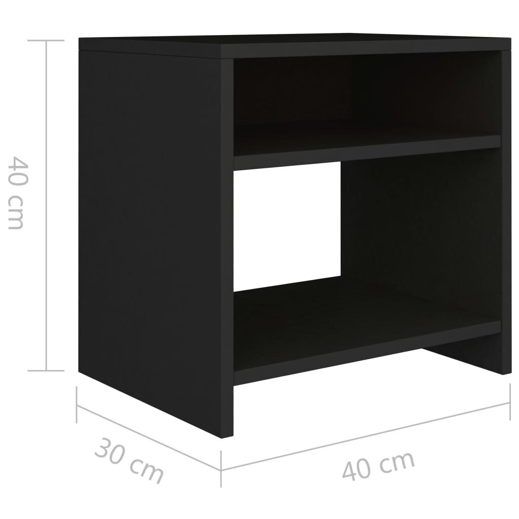 vidaXL Yöpöytä musta 40x30x40 cm lastulevy hinta ja tiedot | Yöpöydät | hobbyhall.fi