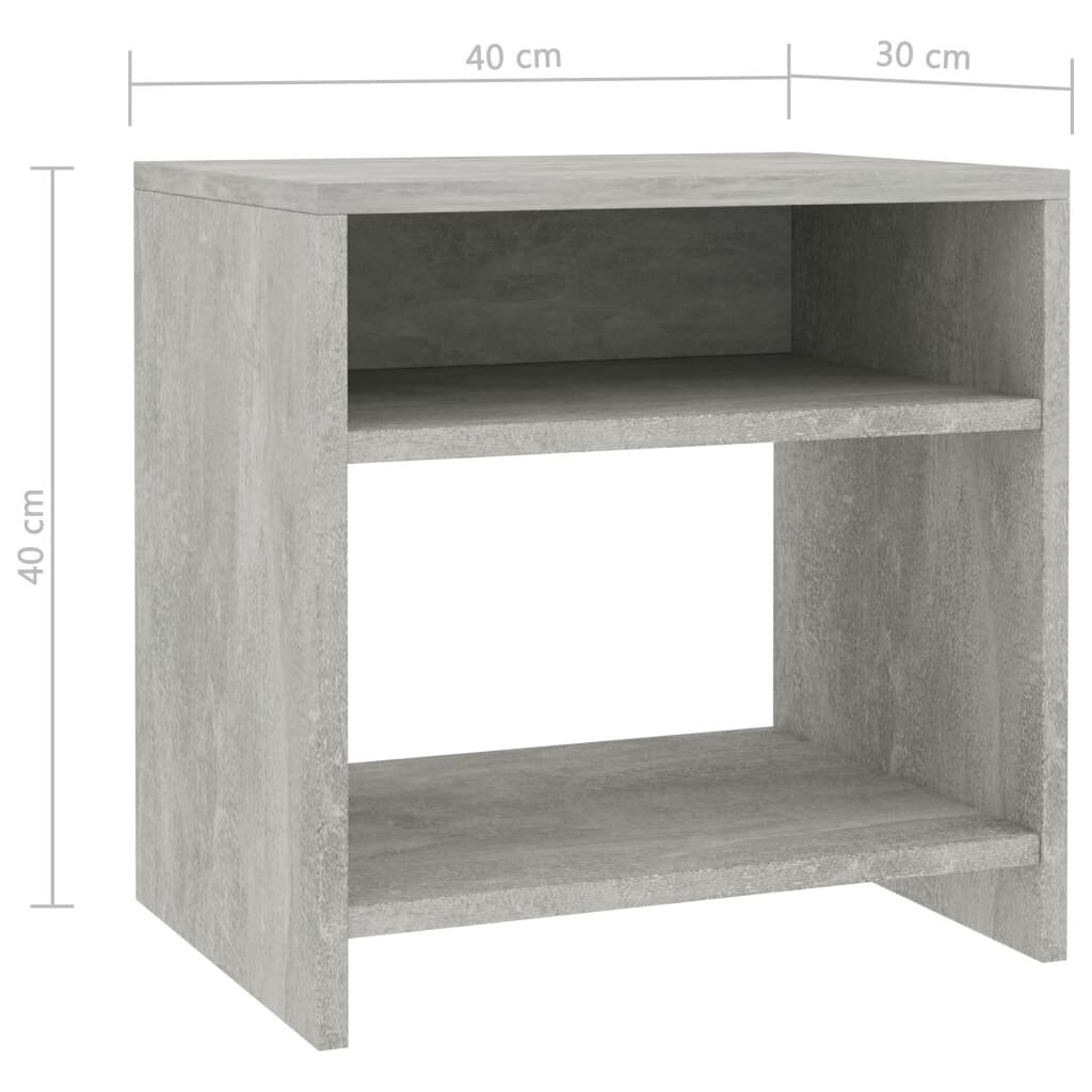 vidaXL Yöpöytä betoninharmaa 40x30x40 cm lastulevy hinta ja tiedot | Yöpöydät | hobbyhall.fi