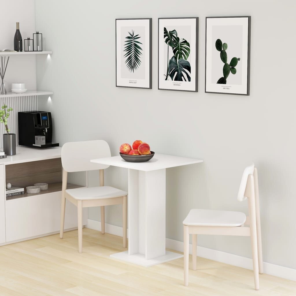 vidaXL Bistropöytä valkoinen 60x60x75 cm lastulevy hinta ja tiedot | Ruokapöydät | hobbyhall.fi