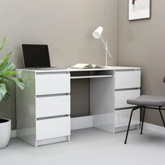 vidaXL Kirjoituspöytä korkeakiilto valkoinen 140x50x77 cm lastulevy hinta ja tiedot | Tietokonepöydät ja työpöydät | hobbyhall.fi