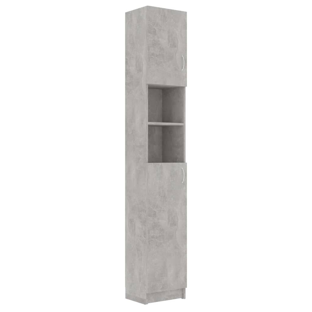 vidaXL Kylpyhuonekaappi betoninharmaa 32x25,5x190 cm lastulevy hinta ja tiedot | Kylpyhuonekaapit | hobbyhall.fi