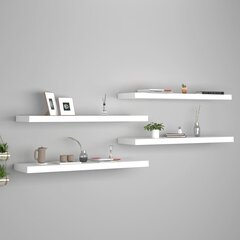 vidaXL Kelluvat seinähyllyt 4 kpl valkoinen 90x23,5x3,8 cm MDF hinta ja tiedot | Hyllyt | hobbyhall.fi