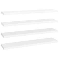 vidaXL Kelluvat seinähyllyt 4 kpl valkoinen 120x23,5x3,8 cm MDF hinta ja tiedot | Hyllyt | hobbyhall.fi