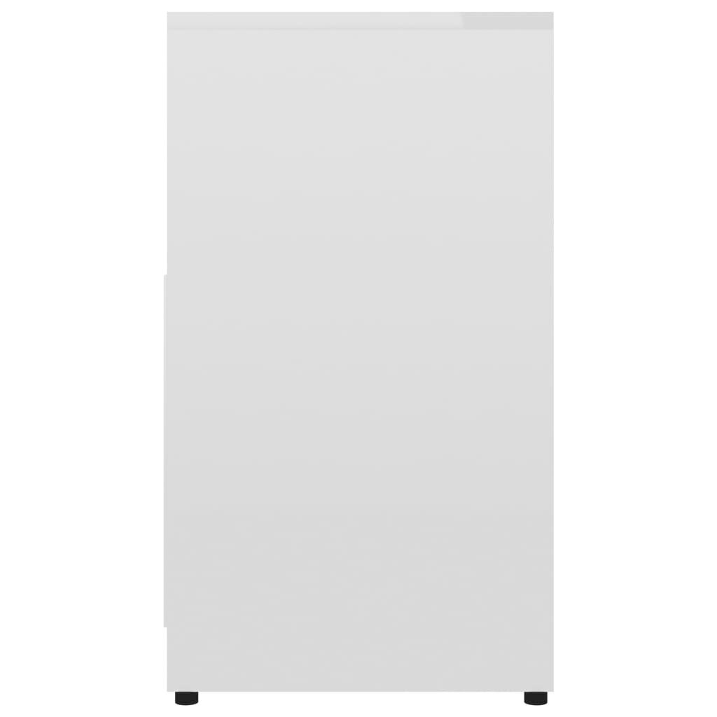 vidaXL Kylpyhuonekaappi korkeakiilto valkoinen 60x33x61 cm lastulevy hinta ja tiedot | Kylpyhuonekaapit | hobbyhall.fi