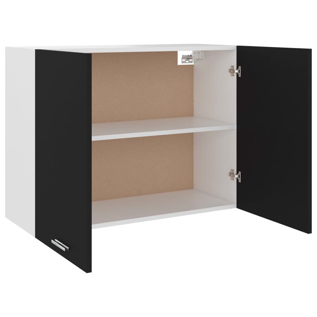 vidaXL Seinäkaappi musta 80x31x60 cm lastulevy hinta ja tiedot | Keittiön kaapit | hobbyhall.fi