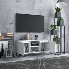 vidaXL TV-taso metallijaloilla valkoinen 103,5x35x50 cm hinta ja tiedot | TV-tasot | hobbyhall.fi