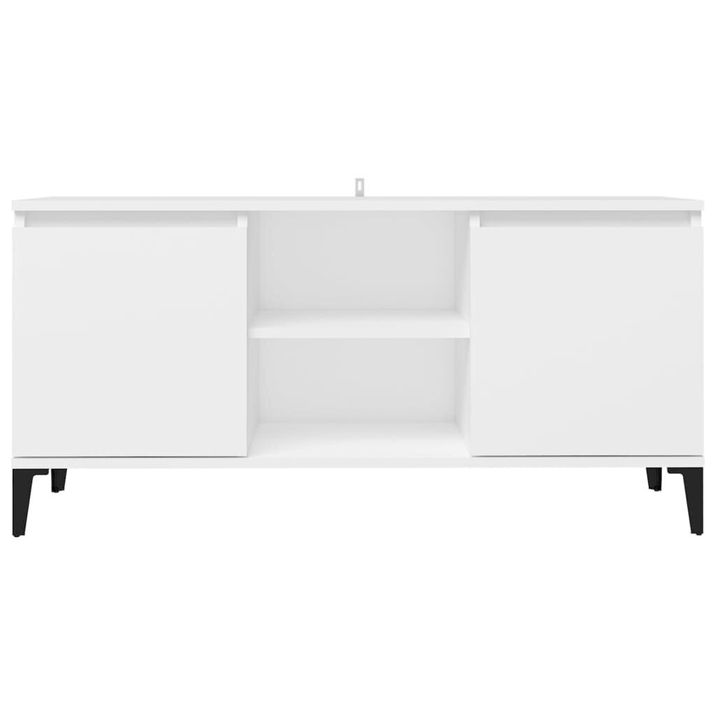 vidaXL TV-taso metallijaloilla valkoinen 103,5x35x50 cm hinta ja tiedot | TV-tasot | hobbyhall.fi