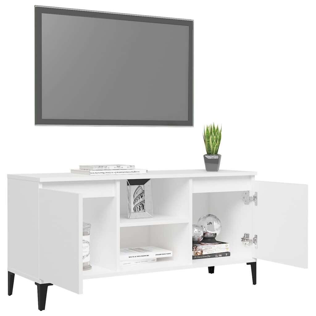 vidaXL TV-taso metallijaloilla valkoinen 103,5x35x50 cm hinta ja tiedot | TV-tasot | hobbyhall.fi