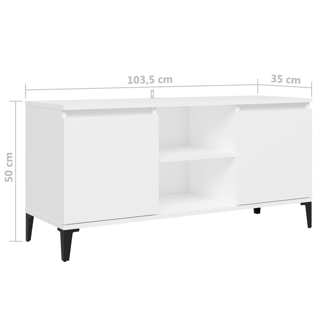 vidaXL TV-taso metallijaloilla valkoinen 103,5x35x50 cm hinta ja tiedot | TV-tasot | hobbyhall.fi