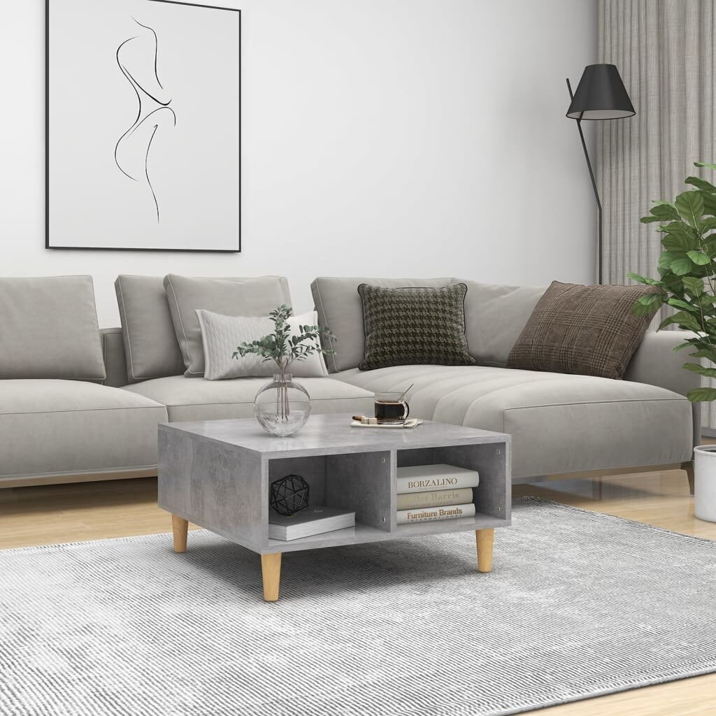vidaXL Sohvapöytä betoninharmaa 60x60x30 cm lastulevy hinta ja tiedot | Sohvapöydät | hobbyhall.fi