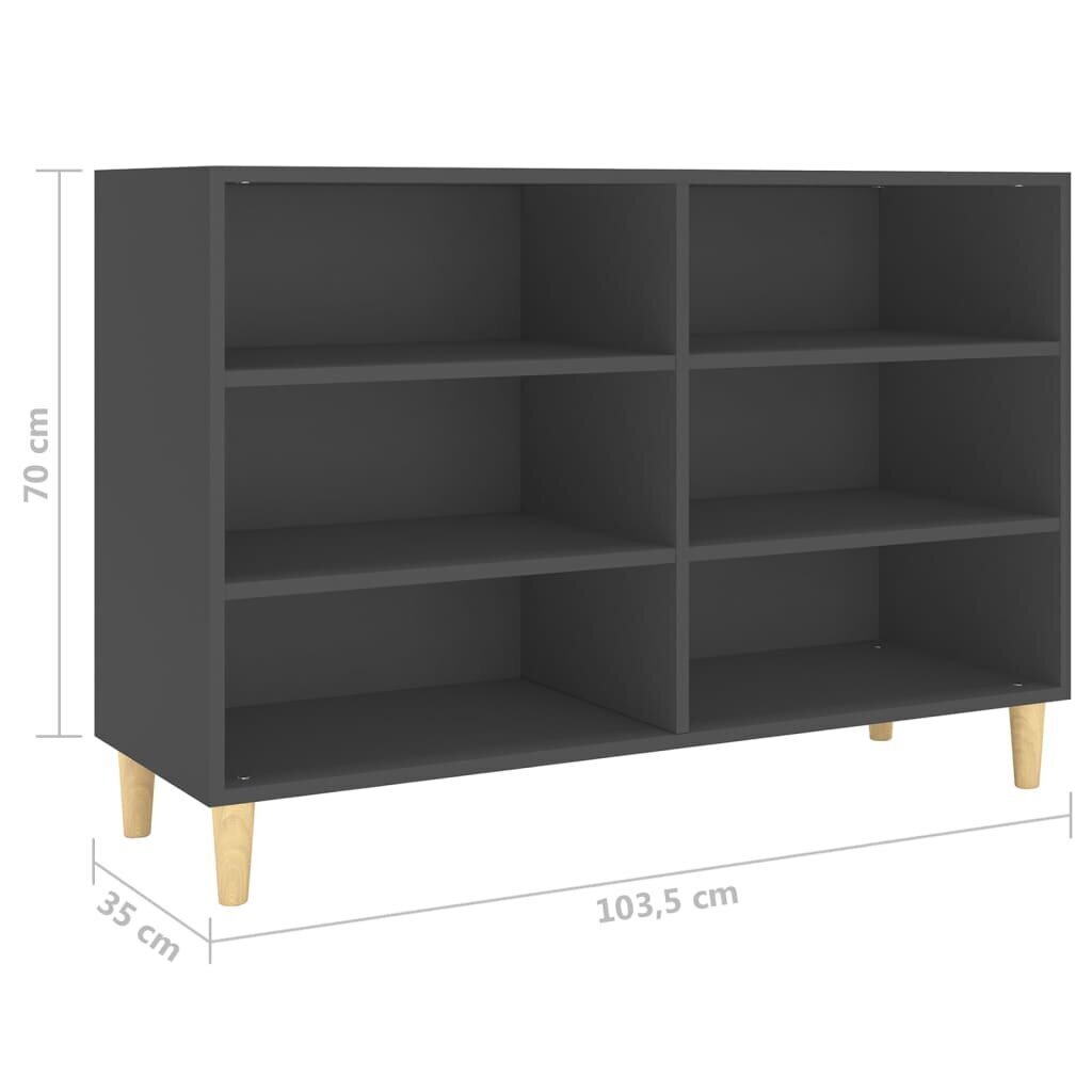 vidaXL Senkki harmaa 103,5x35x70 cm lastulevy hinta ja tiedot | Olohuoneen kaapit ja lipastot | hobbyhall.fi