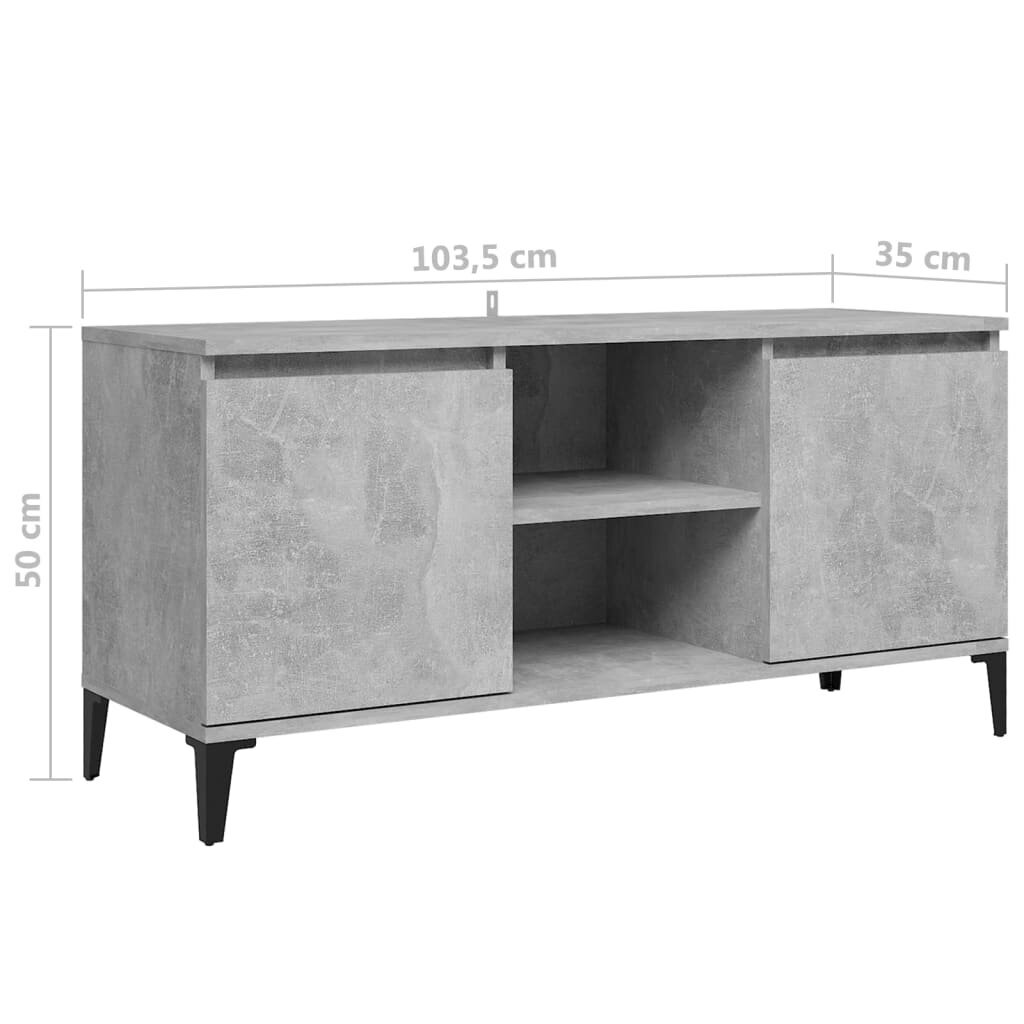 vidaXL TV-taso metallijaloilla betoninharmaa 103,5x35x50 cm hinta ja tiedot | TV-tasot | hobbyhall.fi