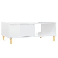 vidaXL Sohvapöytä korkeakiilto valkoinen 90x60x35 cm lastulevy hinta ja tiedot | Sohvapöydät | hobbyhall.fi