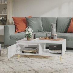 vidaXL Sohvapöytä korkeakiilto valkoinen 90x60x35 cm lastulevy hinta ja tiedot | Sohvapöydät | hobbyhall.fi