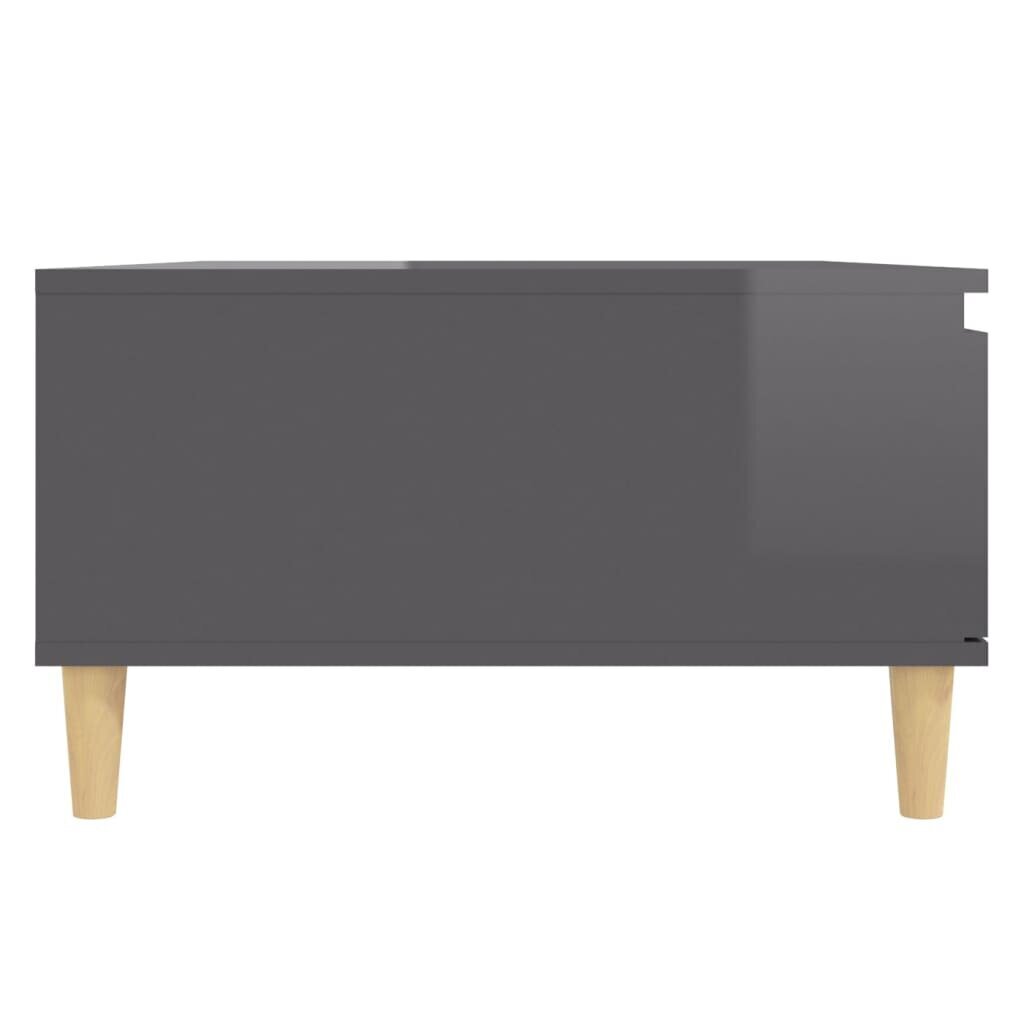 vidaXL Sohvapöytä korkeakiilto harmaa 90x60x35 cm lastulevy hinta ja tiedot | Sohvapöydät | hobbyhall.fi