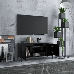 vidaXL TV-taso metallijaloilla musta 103,5x35x50 cm hinta ja tiedot | Olohuoneen kaapit ja lipastot | hobbyhall.fi