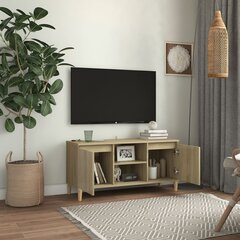 vidaXL TV-taso täyspuiset jalat Sonoma-tammi 103,5x35x50 cm hinta ja tiedot | TV-tasot | hobbyhall.fi