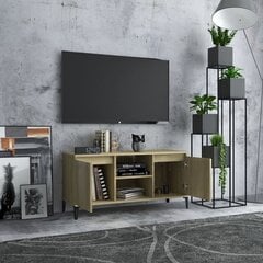 vidaXL TV-taso metallijaloilla Sonoma-tammi 103,5x35x50 cm hinta ja tiedot | Olohuoneen kaapit ja lipastot | hobbyhall.fi