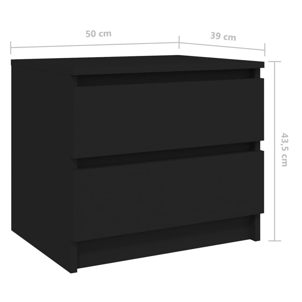 vidaXL Yöpöytä musta 50x39x43,5 cm lastulevy hinta ja tiedot | Yöpöydät | hobbyhall.fi