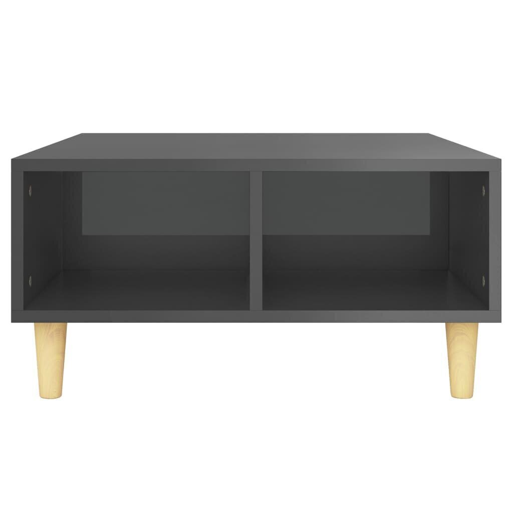 vidaXL Sohvapöytä korkeakiilto harmaa 60x60x30 cm lastulevy hinta ja tiedot | Sohvapöydät | hobbyhall.fi