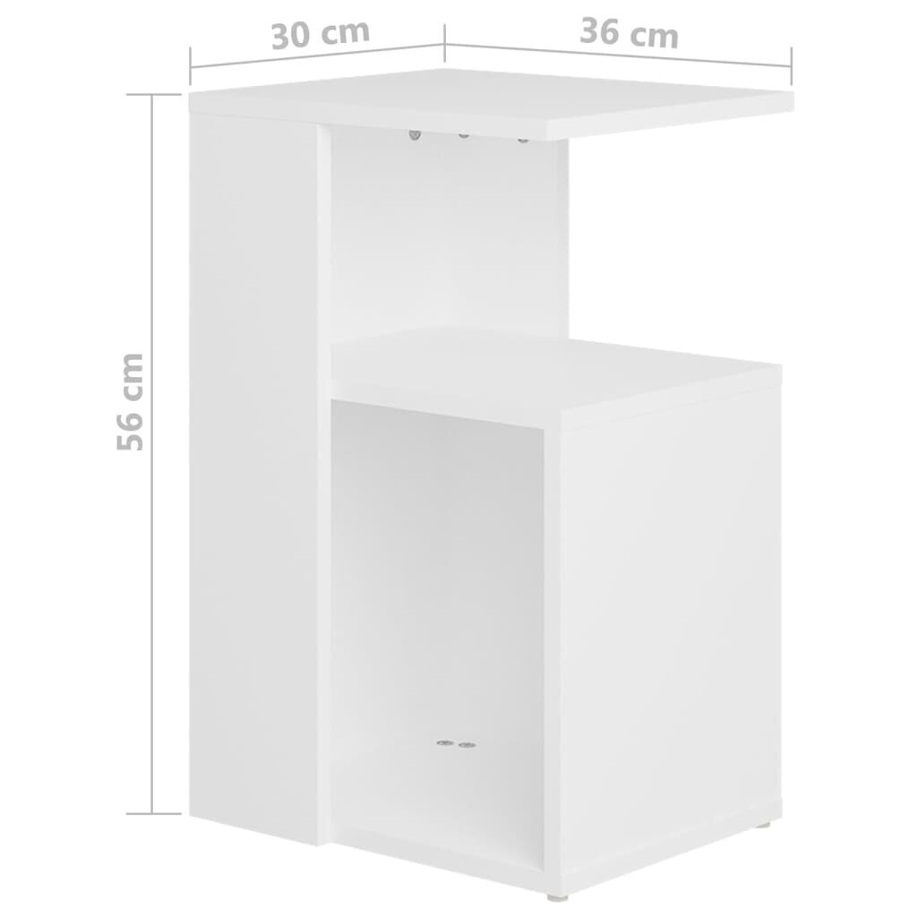 vidaXL Sivupöytä valkoinen 36x30x56 cm lastulevy hinta ja tiedot | Sohvapöydät | hobbyhall.fi
