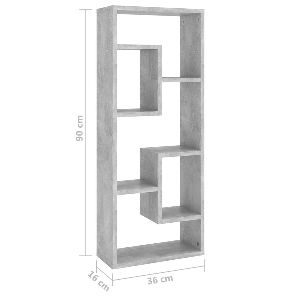 vidaXL Seinähylly betoninharmaa 36x16x90 cm lastulevy hinta ja tiedot | Hyllyt | hobbyhall.fi