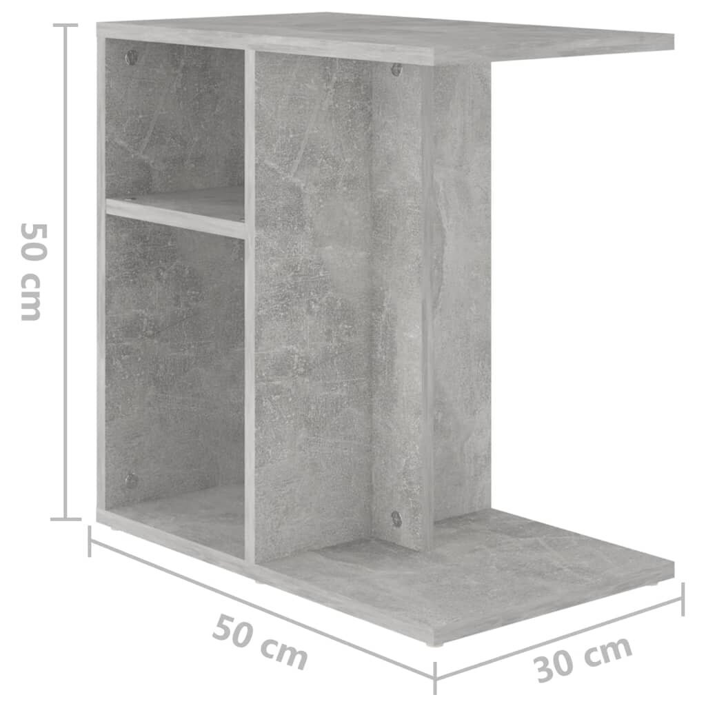 vidaXL Sivupöytä betoninharmaa 50x30x50 cm lastulevy hinta ja tiedot | Sohvapöydät | hobbyhall.fi