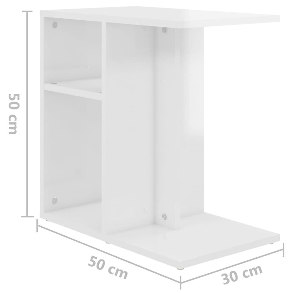 vidaXL Sivupöytä korkeakiilto valkoinen 50x30x50 cm lastulevy hinta ja tiedot | Sohvapöydät | hobbyhall.fi