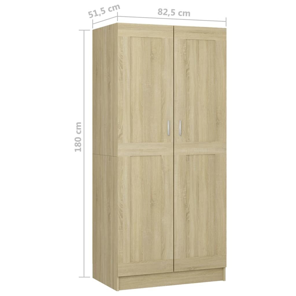 vidaXL Vaatekaappi Sonoma-tammi 82,5x51,5x180 cm lastulevy hinta ja tiedot | Kaapit | hobbyhall.fi