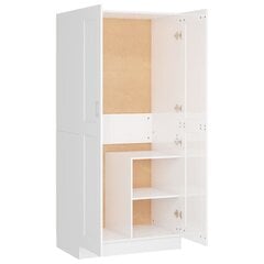 vidaXL Vaatekaappi korkeakiilto valkoinen 82,5x51,5x180 cm lastulevy hinta ja tiedot | Kaapit | hobbyhall.fi