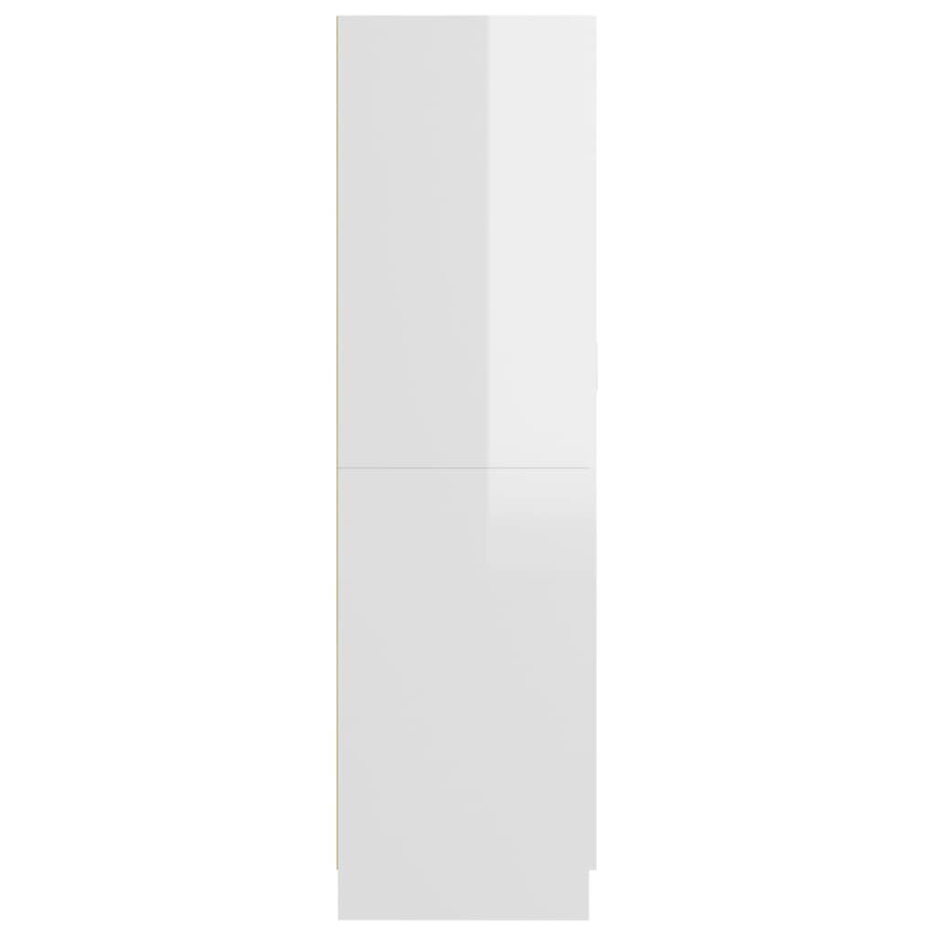 vidaXL Vaatekaappi korkeakiilto valkoinen 82,5x51,5x180 cm lastulevy hinta ja tiedot | Kaapit | hobbyhall.fi