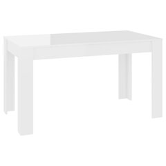 vidaXL Ruokapöytä korkeakiilto valkoinen 140x74,5x76 cm lastulevy hinta ja tiedot | Ruokapöydät | hobbyhall.fi