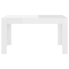 vidaXL Ruokapöytä korkeakiilto valkoinen 140x74,5x76 cm lastulevy hinta ja tiedot | Ruokapöydät | hobbyhall.fi