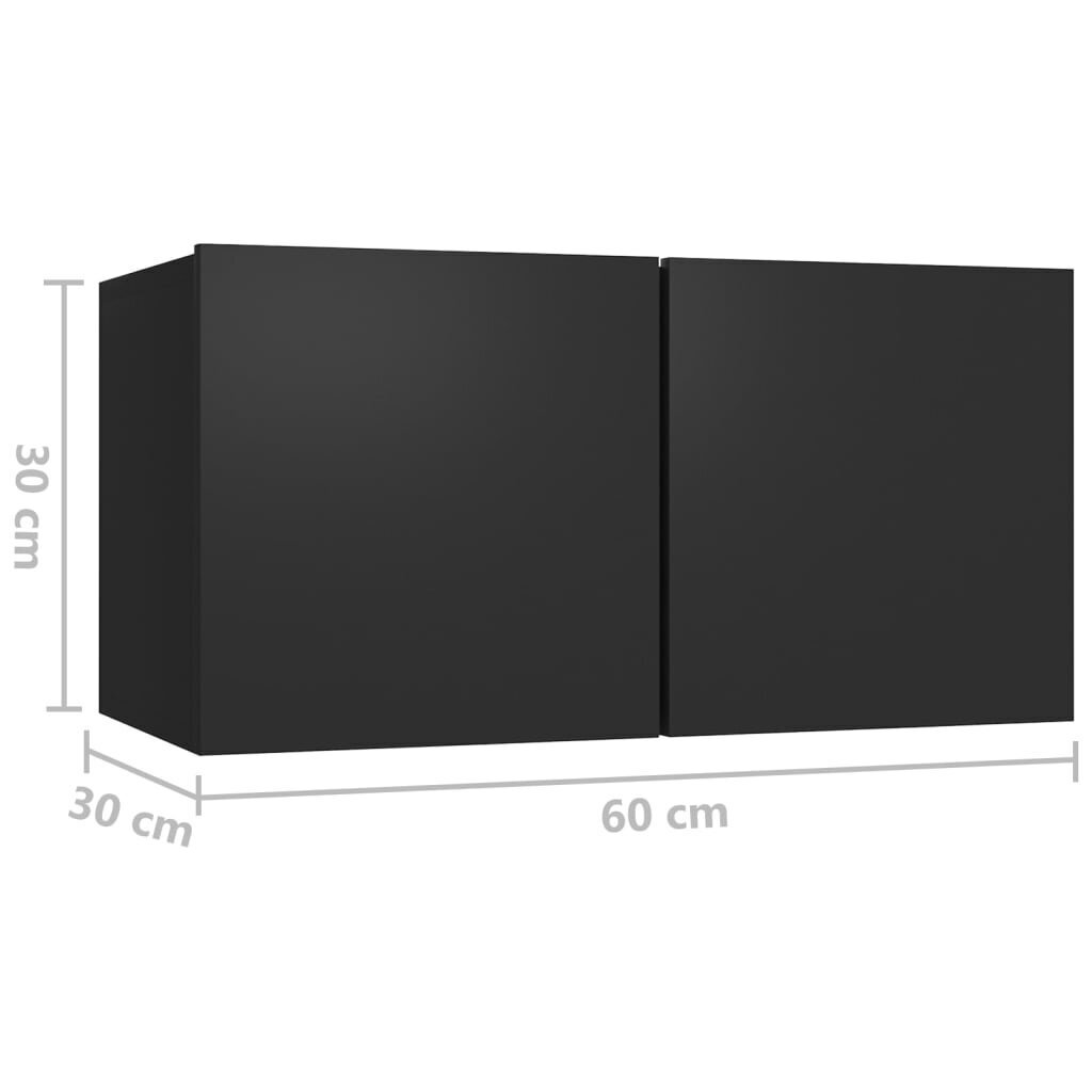 vidaXL Seinäkiinnitettävät TV-tasot 2 kpl musta 60x30x30 cm hinta ja tiedot | TV-tasot | hobbyhall.fi