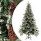 vidaXL Tekojoulukuusi kävyillä vihreä ja valkoinen 225 cm PVC ja PE hinta ja tiedot | Joulukuuset ja kranssit | hobbyhall.fi
