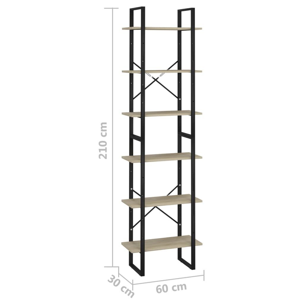 vidaXL Säilytyshylly Sonoma-tammi 60x30x210 cm tekninen puu hinta ja tiedot | Varastohyllyt | hobbyhall.fi