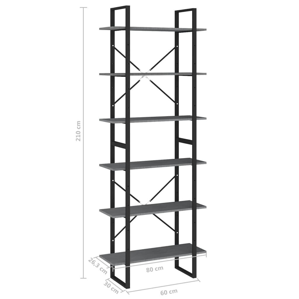 vidaXL Korkea kaappi harmaa 80x30x210 cm täysi mänty hinta ja tiedot | Hyllyt | hobbyhall.fi