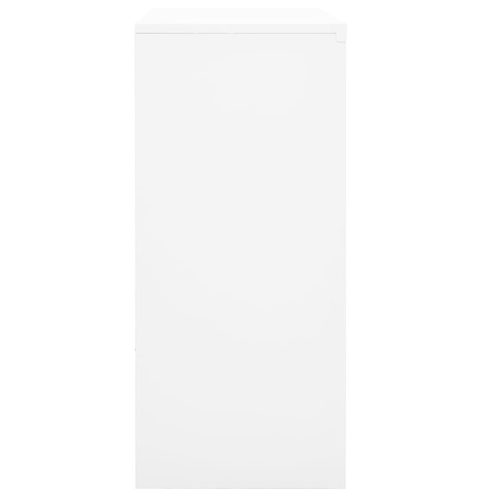 vidaXL Toimistokaappi liukuovella valkoinen 90x40x90 cm teräs hinta ja tiedot | Olohuoneen kaapit ja lipastot | hobbyhall.fi