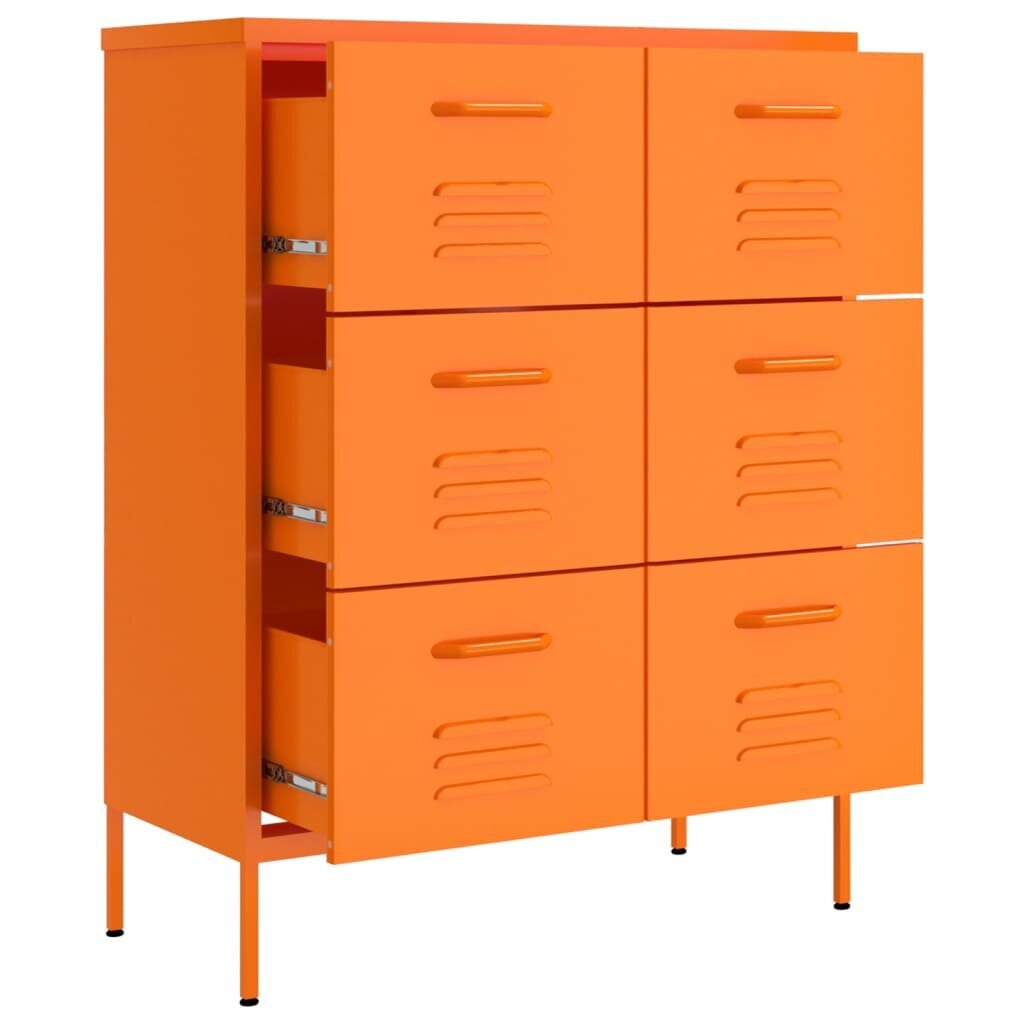 vidaXL Lipasto oranssi 80x35x101,5 cm teräs hinta ja tiedot | Olohuoneen kaapit ja lipastot | hobbyhall.fi