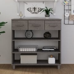 vidaXL Konsolipöytä HAMAR vaaleanharmaa 90x35x90 cm täysi mänty hinta ja tiedot | Sohvapöydät | hobbyhall.fi