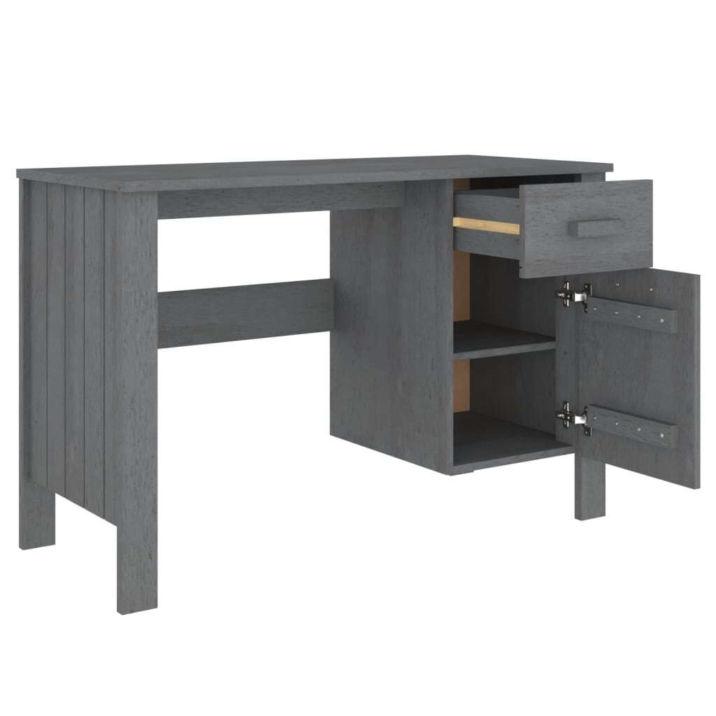 vidaXL Pöytä HAMAR tummanharmaa 113x50x75 cm täysi mänty hinta ja tiedot | Tietokonepöydät ja työpöydät | hobbyhall.fi
