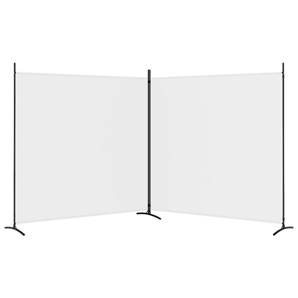 vidaXL 2-paneelinen Tilanjakaja valkoinen 348x180 cm kangas hinta ja tiedot | Sermit ja tilanjakajat | hobbyhall.fi