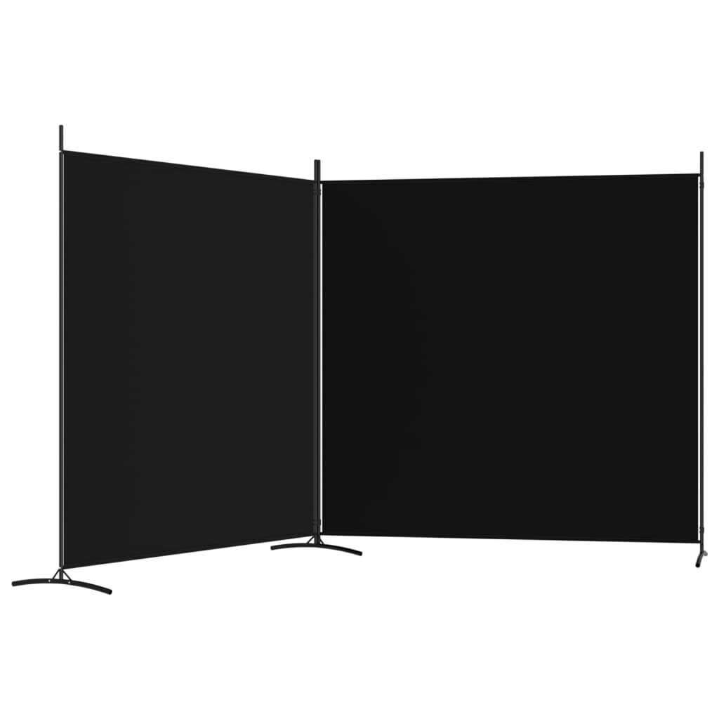 vidaXL 2-paneelinen Tilanjakaja musta 348x180 cm kangas hinta ja tiedot | Sermit ja tilanjakajat | hobbyhall.fi