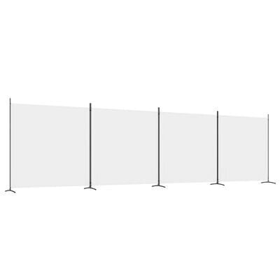 vidaXL 4-paneelinen Tilanjakaja valkoinen 698x180 cm kangas hinta ja tiedot | Sermit ja tilanjakajat | hobbyhall.fi