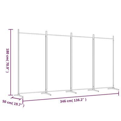 vidaXL 4-paneelinen Tilanjakaja antrasiitti 346x180 cm kangas hinta ja tiedot | Sermit ja tilanjakajat | hobbyhall.fi