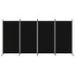 vidaXL 4-paneelinen Tilanjakaja musta 346x180 cm kangas hinta ja tiedot | Sermit ja tilanjakajat | hobbyhall.fi